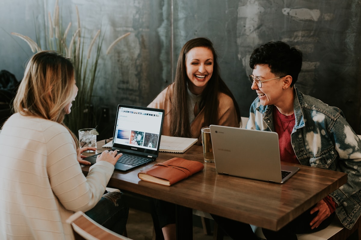 Business professionals collaborating
